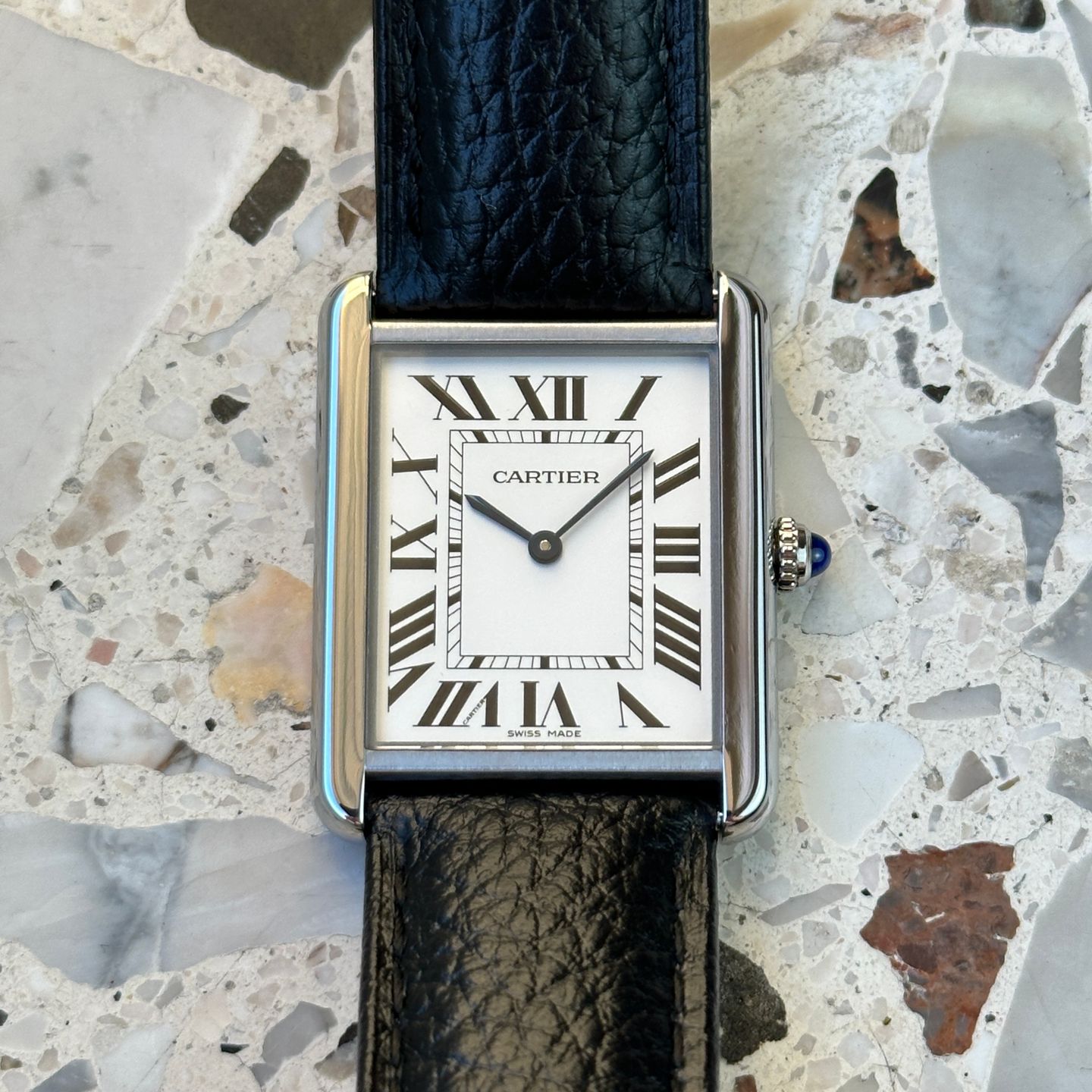 Cartier Tank Solo WSTA0028 (2020) - White dial 27 mm Steel case (3/8)