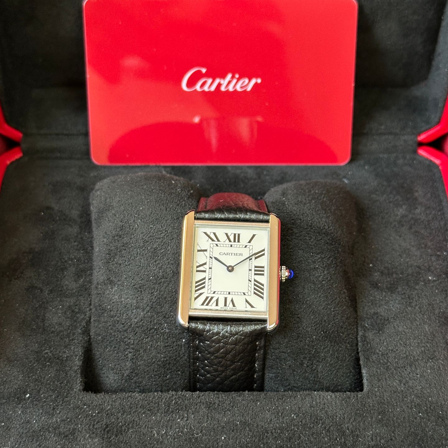 Cartier Tank Solo WSTA0028 (2020) - White dial 27 mm Steel case (8/8)