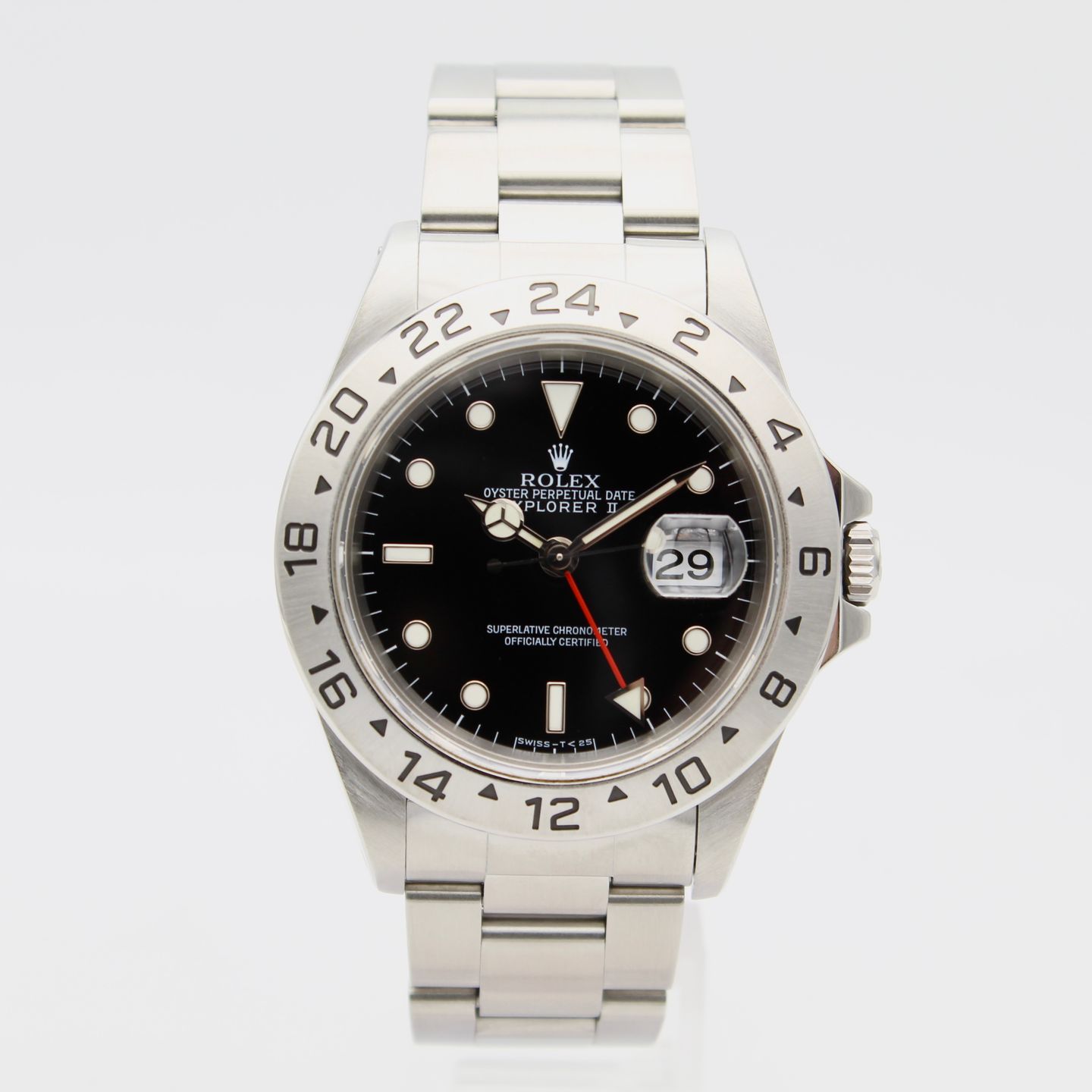 Rolex Explorer II 16570 (1997) - Zwart wijzerplaat 40mm Staal (1/8)