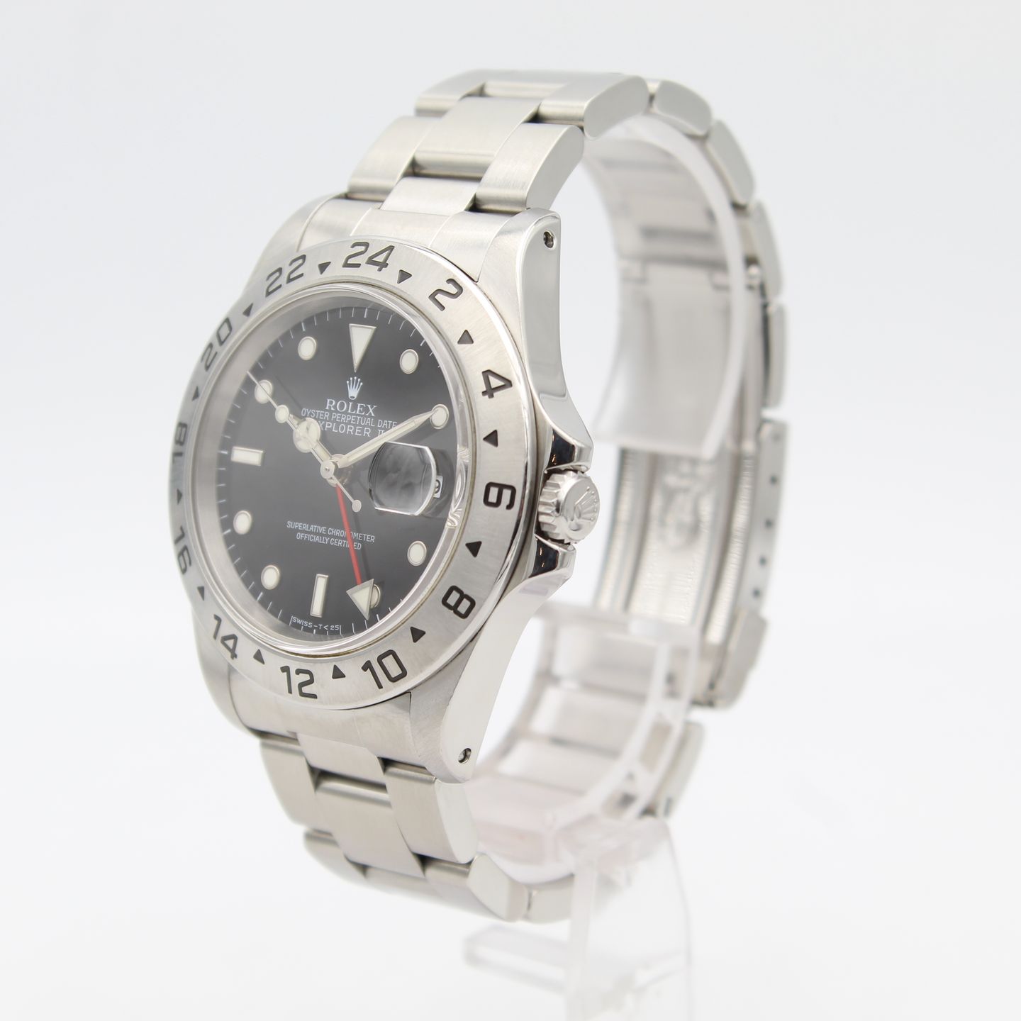 Rolex Explorer II 16570 (1997) - Zwart wijzerplaat 40mm Staal (3/8)