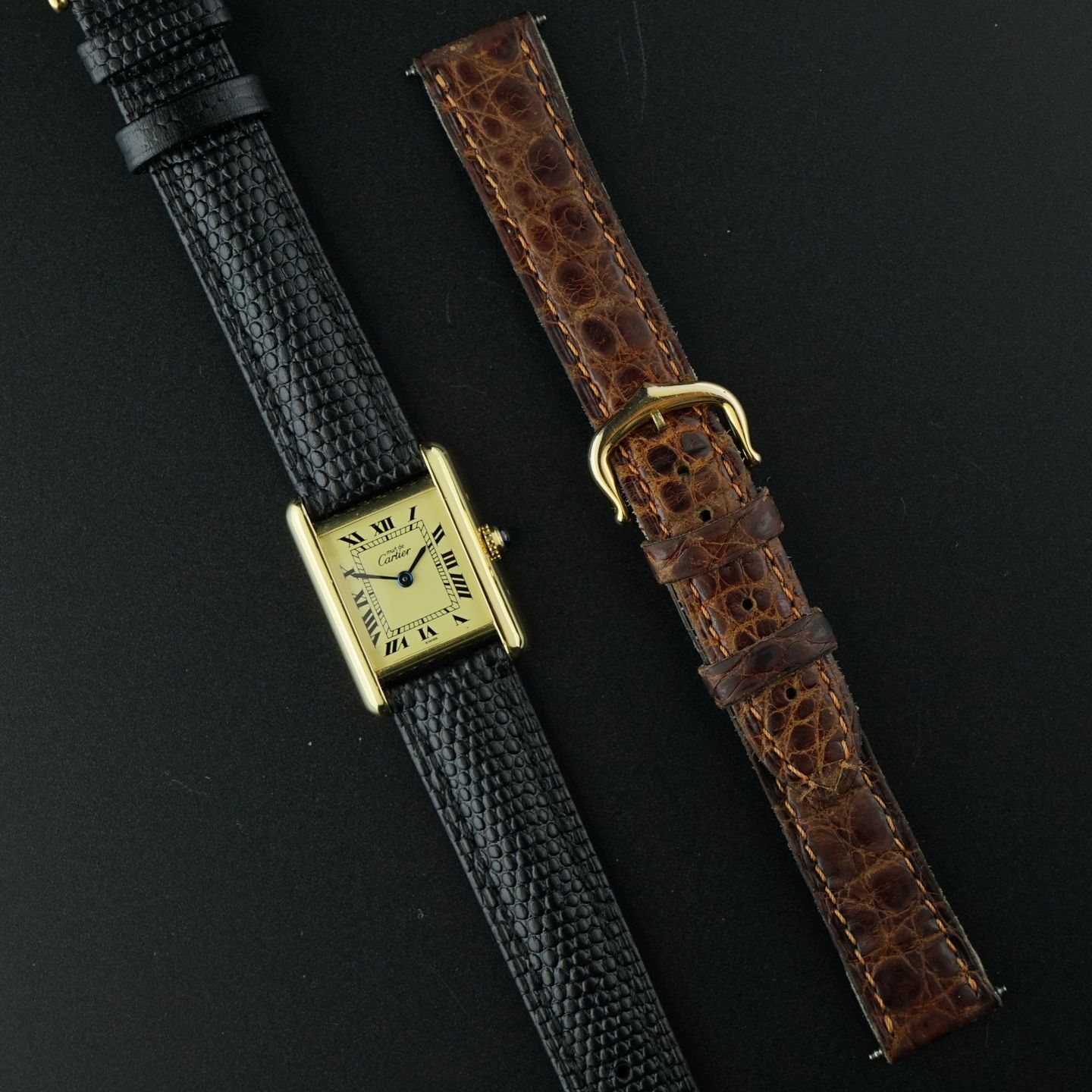 Cartier Tank Vermeil 5057001 (1990) - Champagne wijzerplaat 20mm Zilver (3/8)