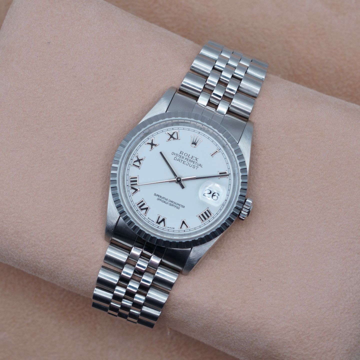 Rolex Datejust 36 16220 (1989) - Wit wijzerplaat 36mm Staal (1/8)