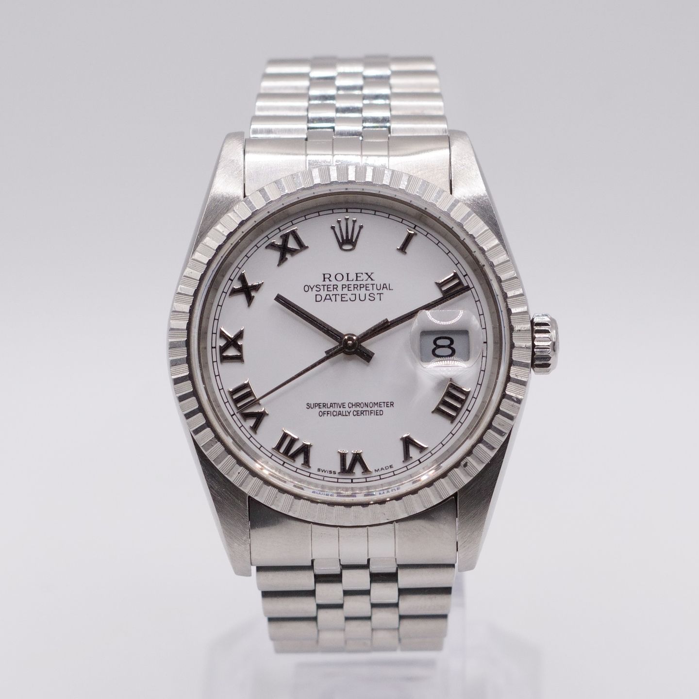 Rolex Datejust 36 16220 (1989) - Wit wijzerplaat 36mm Staal (2/8)