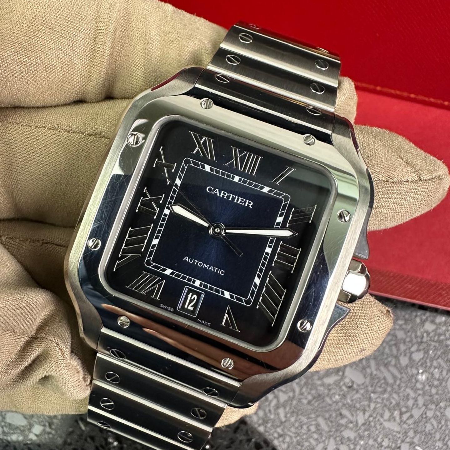 Cartier Santos WSSA0030 (2023) - Blauw wijzerplaat 40mm Staal (1/1)