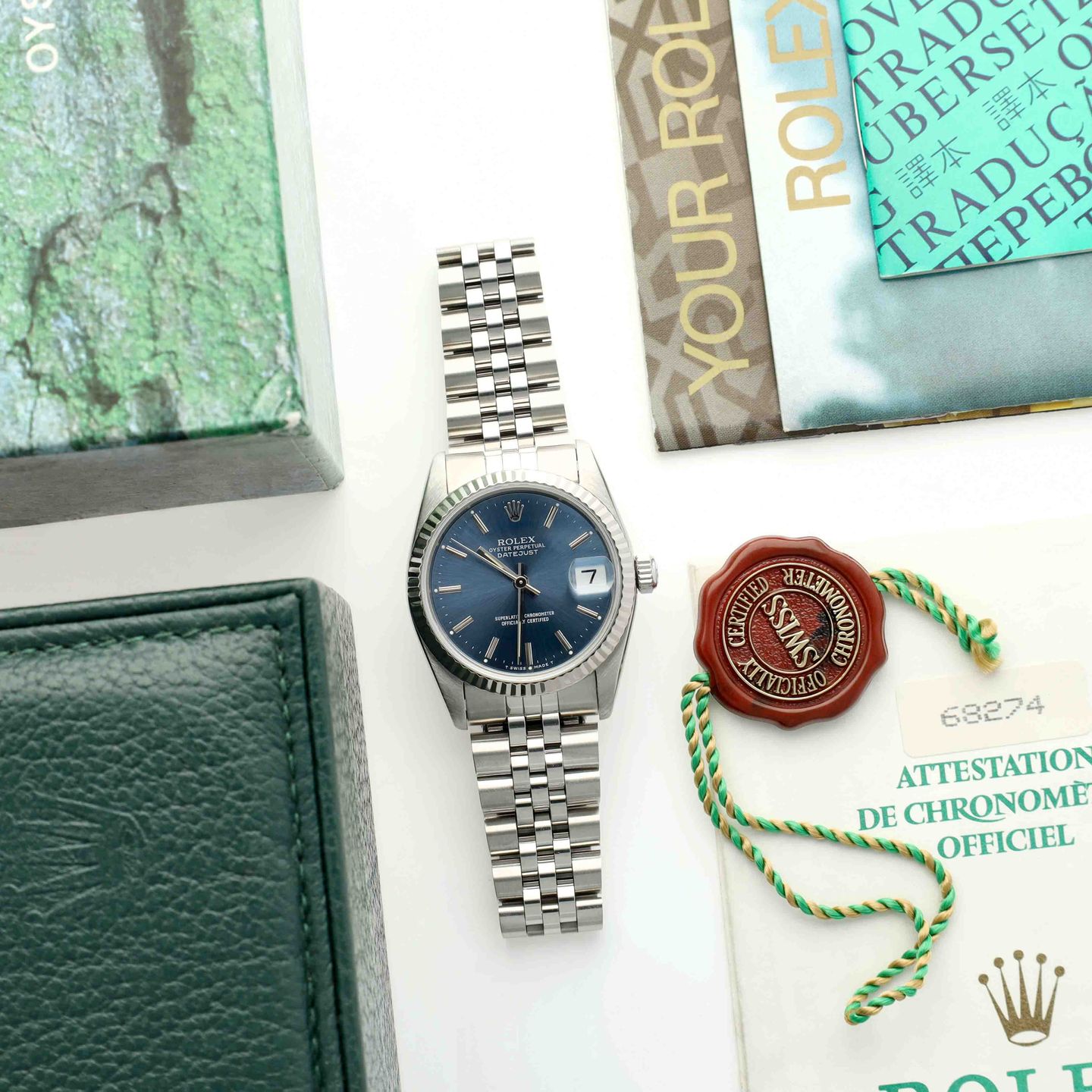 Rolex Datejust 31 68274 (1991) - Blauw wijzerplaat 31mm Staal (8/8)