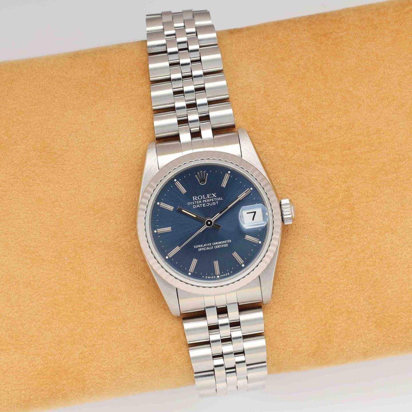 Rolex Datejust 31 68274 (1991) - Blue dial 31 mm Steel case (1/8)