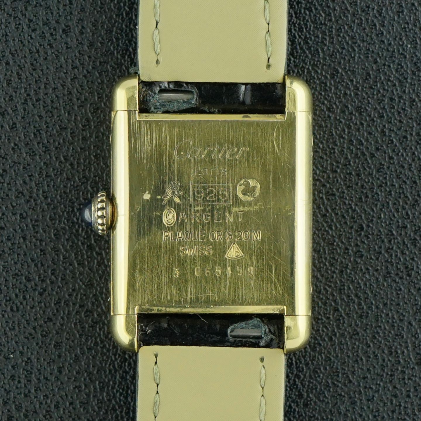Cartier Tank Vermeil 5057001 (1985) - Blue dial 20 mm Silver case (3/8)