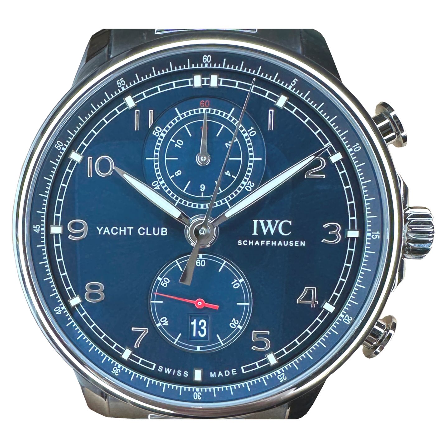 IWC Portuguese Yacht Club Chronograph IW390701 (2024) - Blue dial 45 mm Steel case (1/8)