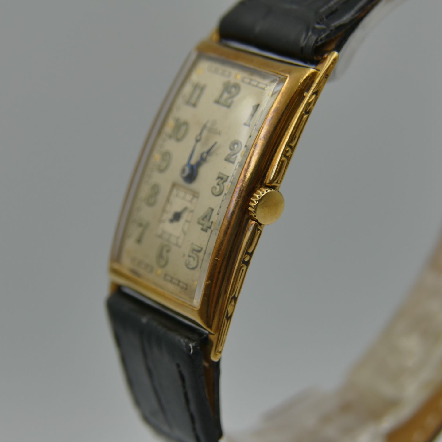 Omega Vintage 30's vintage watch mens Art Deco solid gold 18k Omega cal. 19.4 s 15 P (1930) - Onbekend wijzerplaat 24mm Roodgoud (3/8)