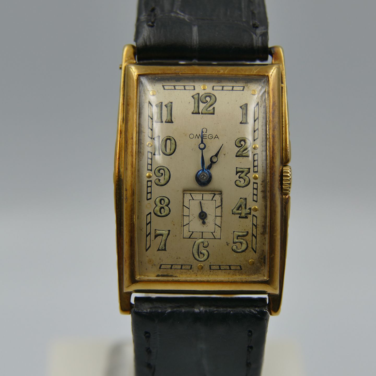 Omega Vintage 30's vintage watch mens Art Deco solid gold 18k Omega cal. 19.4 s 15 P (1930) - Onbekend wijzerplaat 24mm Roodgoud (2/8)