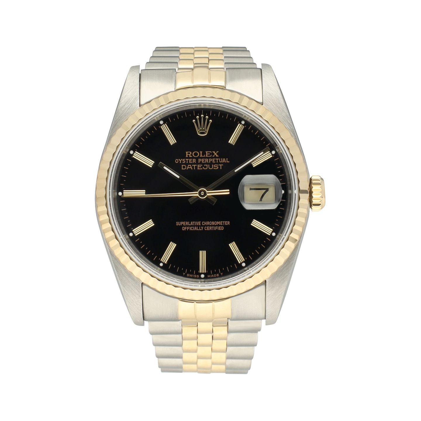 Rolex Datejust 36 16233 (1988) - Black dial 36 mm Gold/Steel case (3/8)