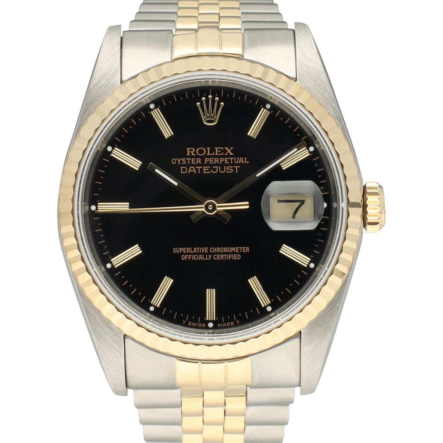 Rolex Datejust 36 16233 (1988) - Zwart wijzerplaat 36mm Goud/Staal (2/8)