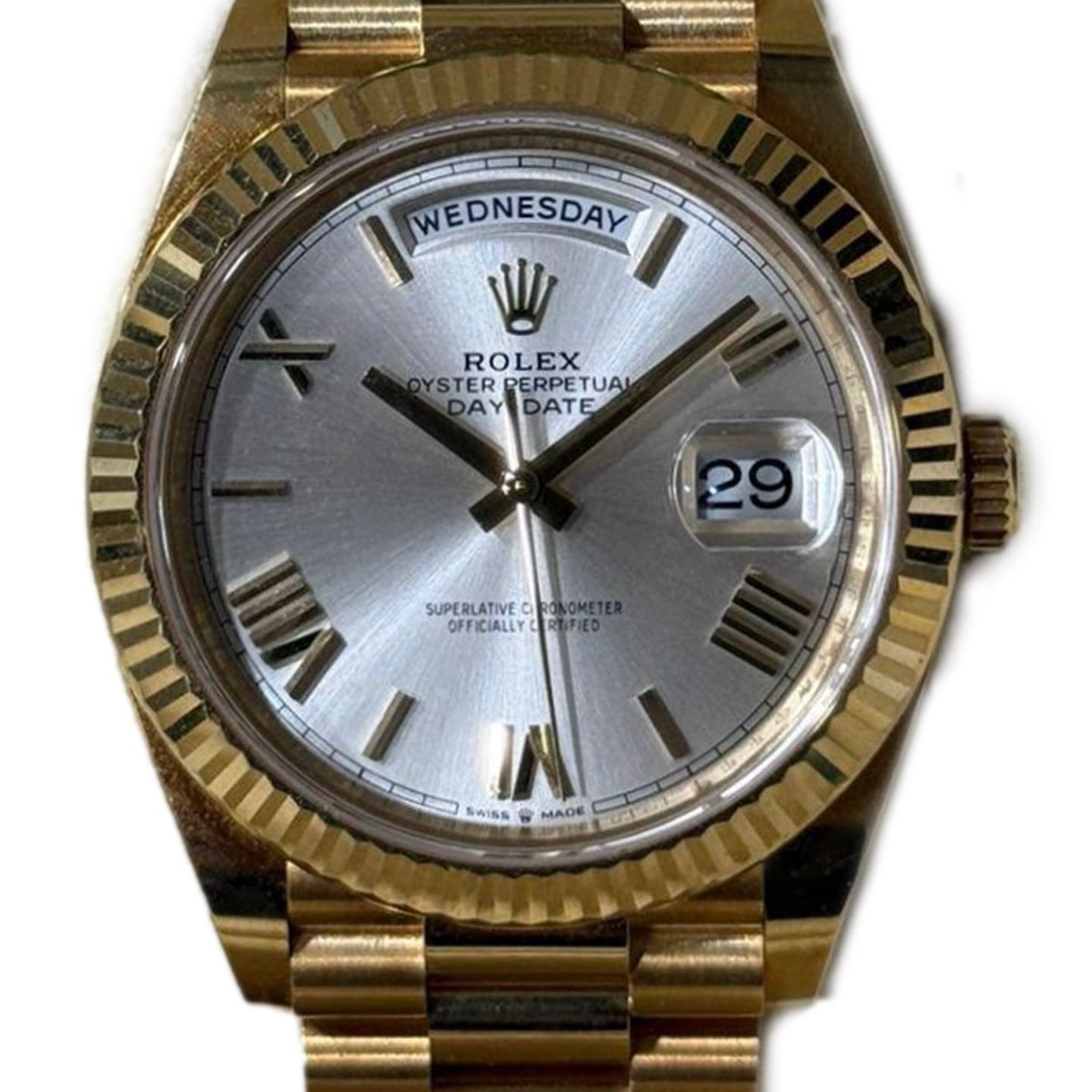 Rolex Day-Date 40 228238 (2020) - Zilver wijzerplaat 40mm Geelgoud (1/1)
