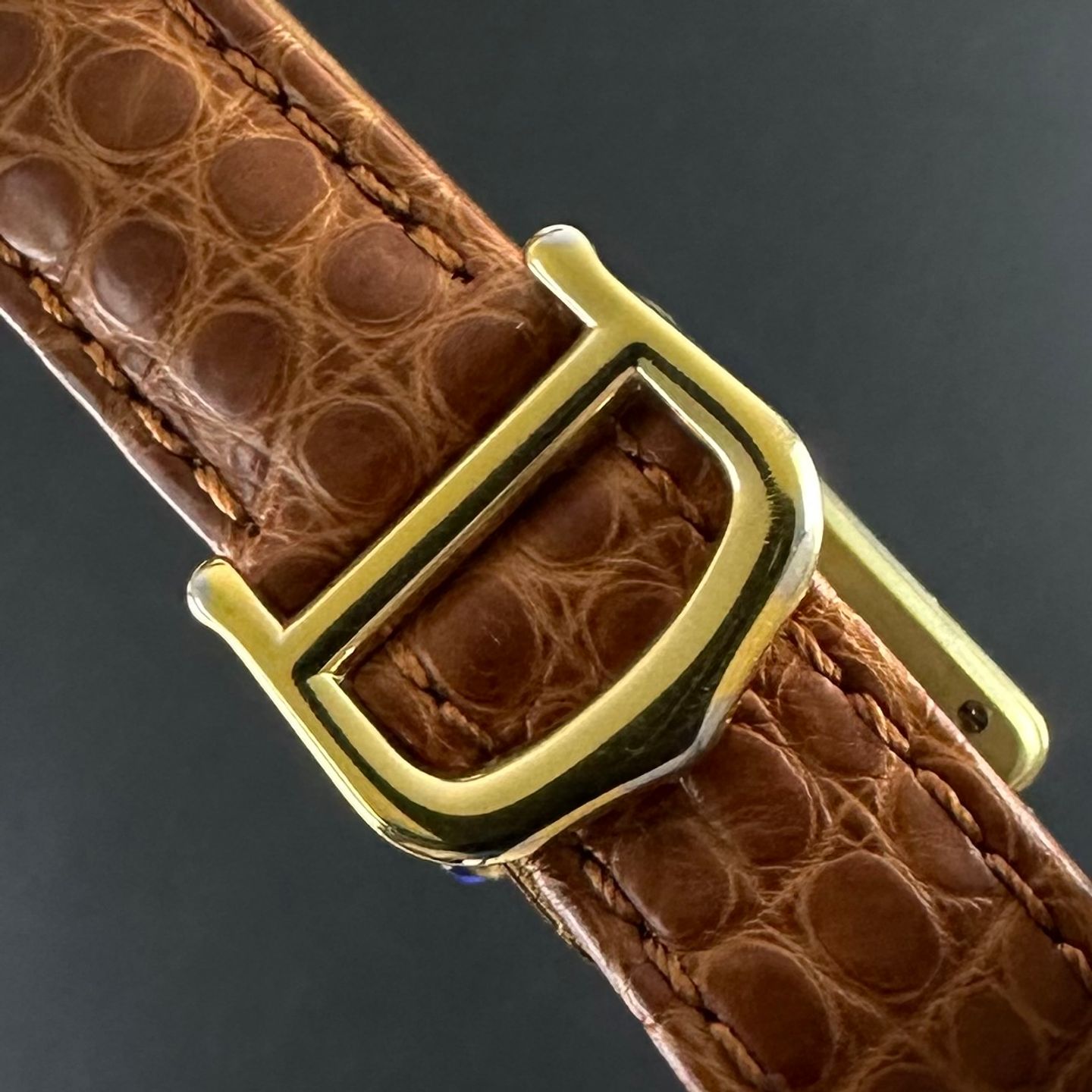 Cartier Tank 5057001 (1990) - Champagne dial 20 mm Gold/Steel case (7/8)