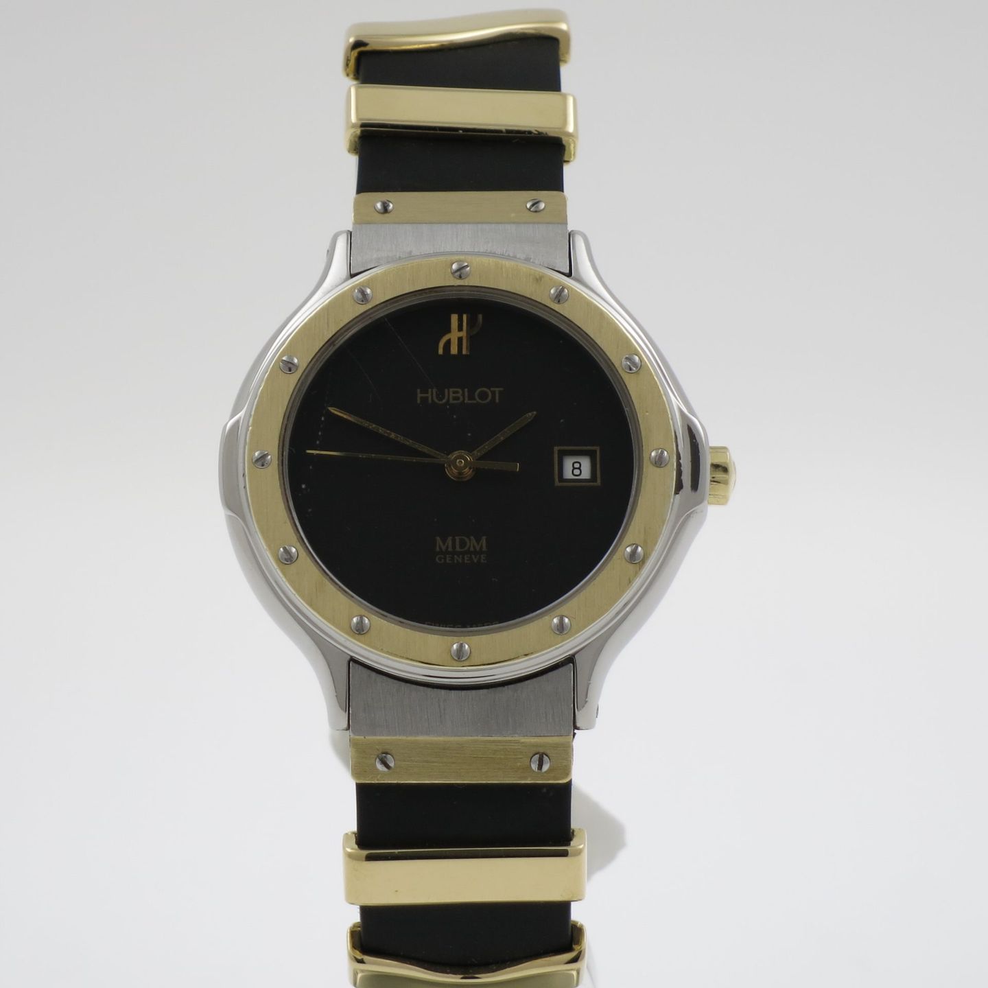 Hublot Classic 1390.100.2 (1981) - Black dial 28 mm Gold/Steel case (1/8)