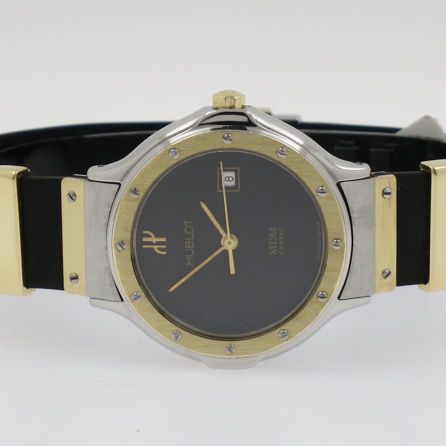 Hublot Classic 1390.100.2 (1981) - Black dial 28 mm Gold/Steel case (2/8)