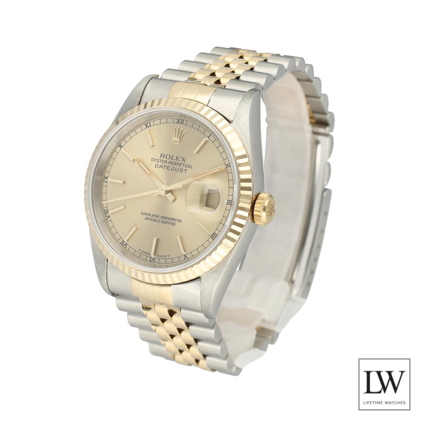 Rolex Datejust 36 16233 (1991) - Champagne dial 36 mm Gold/Steel case (4/8)