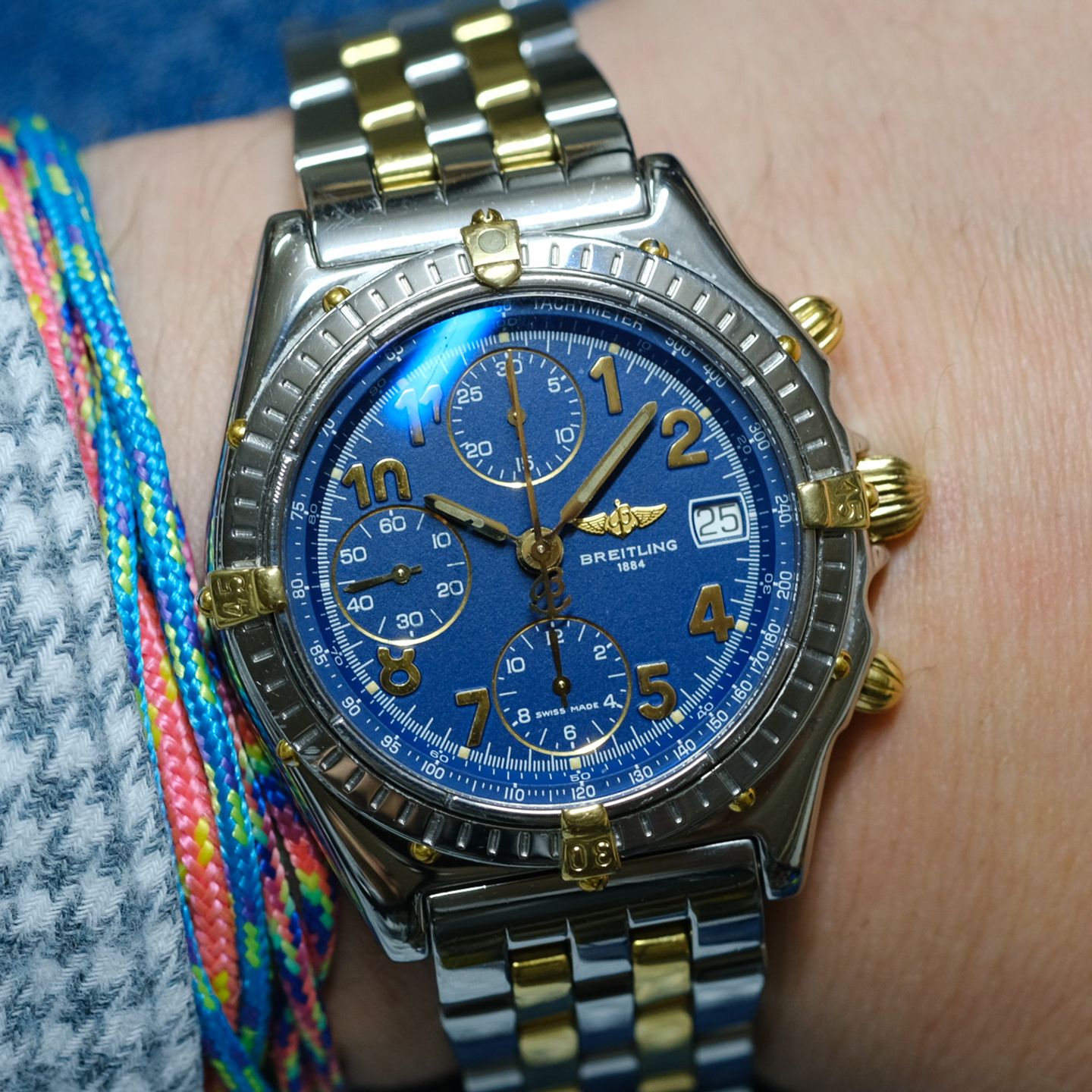 Breitling Chronomat B13050.1 (1995) - Blauw wijzerplaat 39mm Staal (1/7)