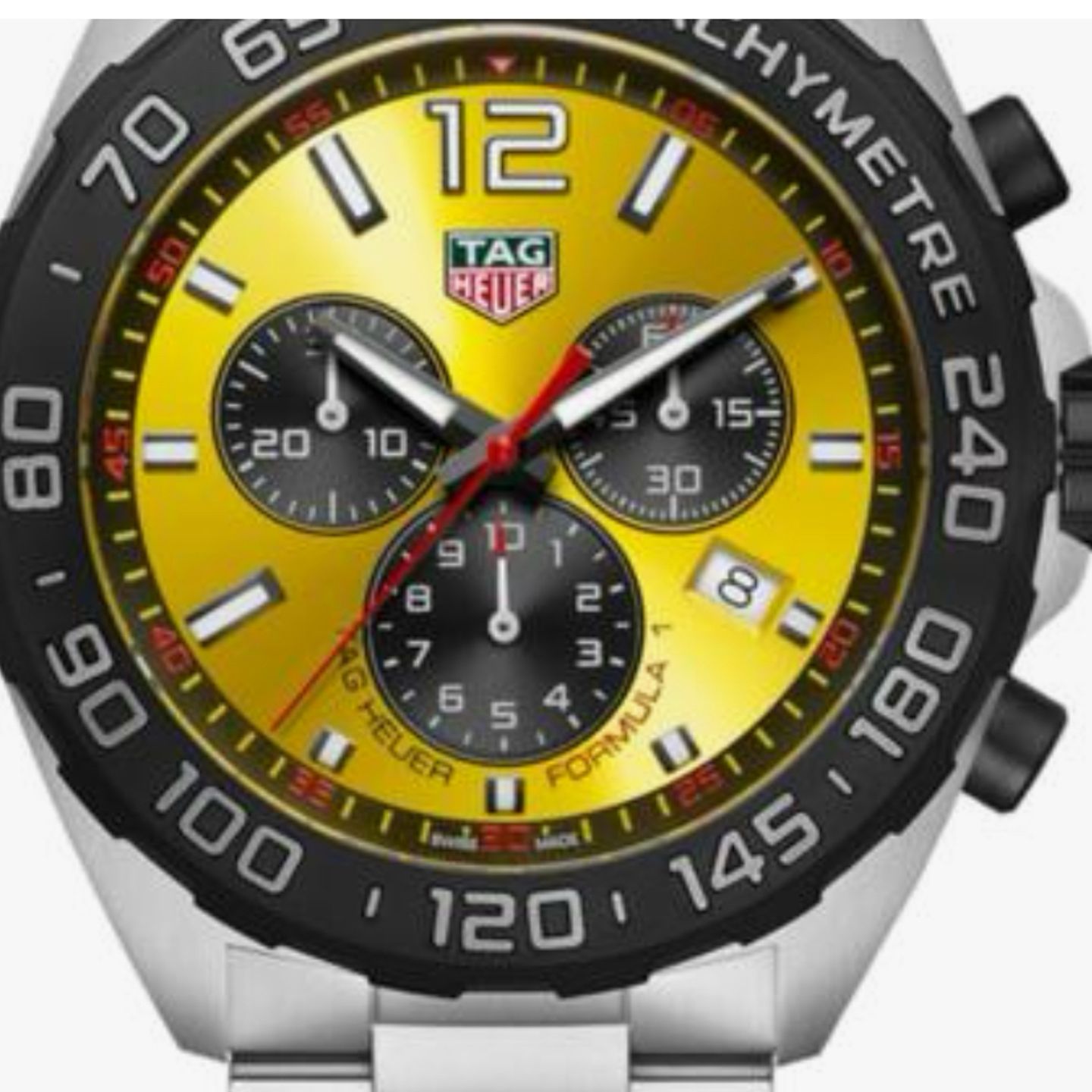 TAG Heuer Formula 1 Quartz CAZ101AM.BA0842 (2024) - Geel wijzerplaat 43mm Staal (1/1)