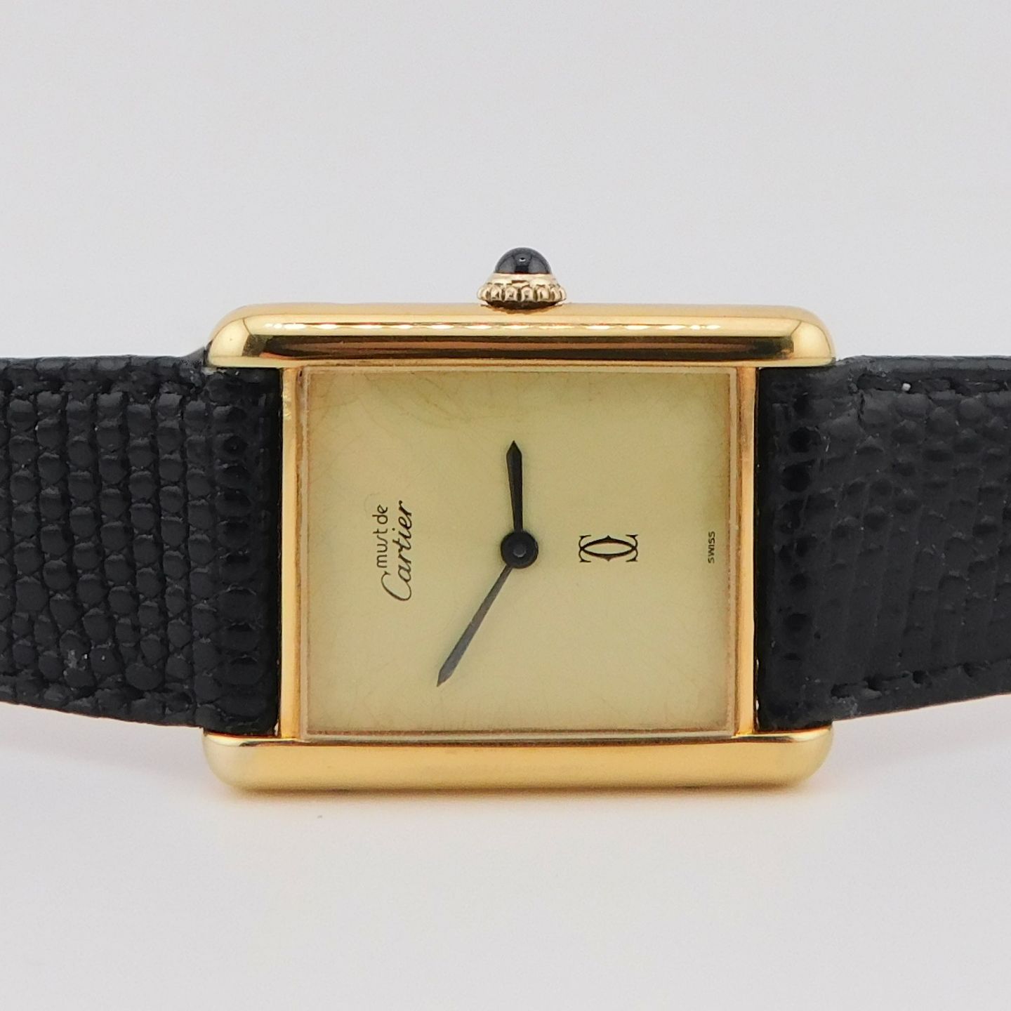 Cartier Tank Vermeil Tank Vermeil (1990) - Yellow dial 23 mm Silver case (3/5)