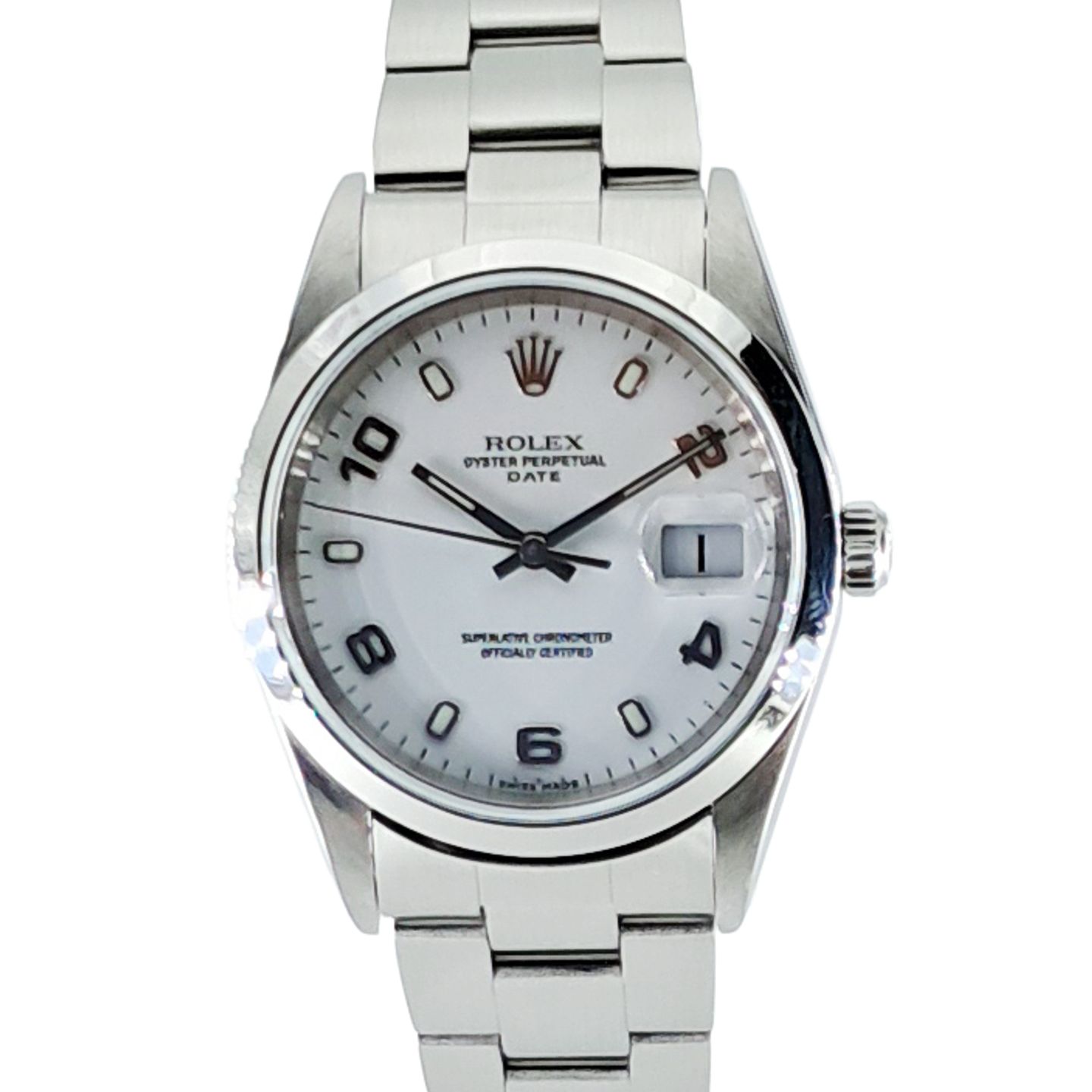 Rolex Oyster Perpetual Date 15200 (2005) - White dial 34 mm Steel case (1/5)