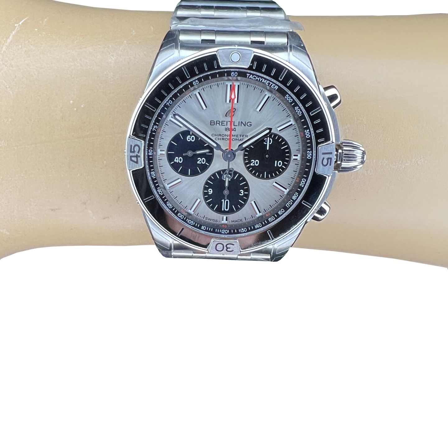 Breitling Chronomat 42 AB0134101G1A1 (2023) - Zilver wijzerplaat 42mm Staal (2/7)