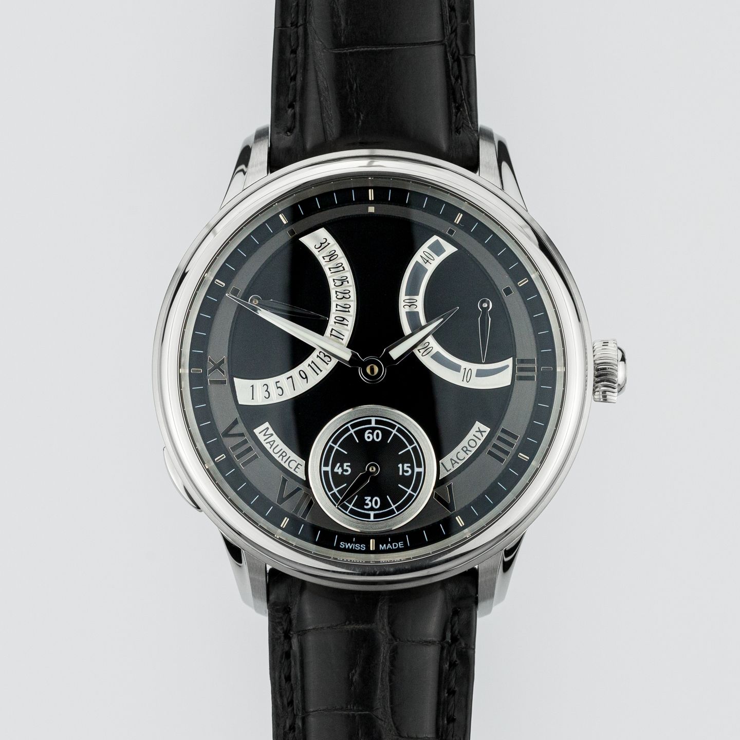 Maurice Lacroix Masterpiece MP7268-SS001-310 (Unknown (random serial)) - Black dial 46 mm Steel case (1/8)