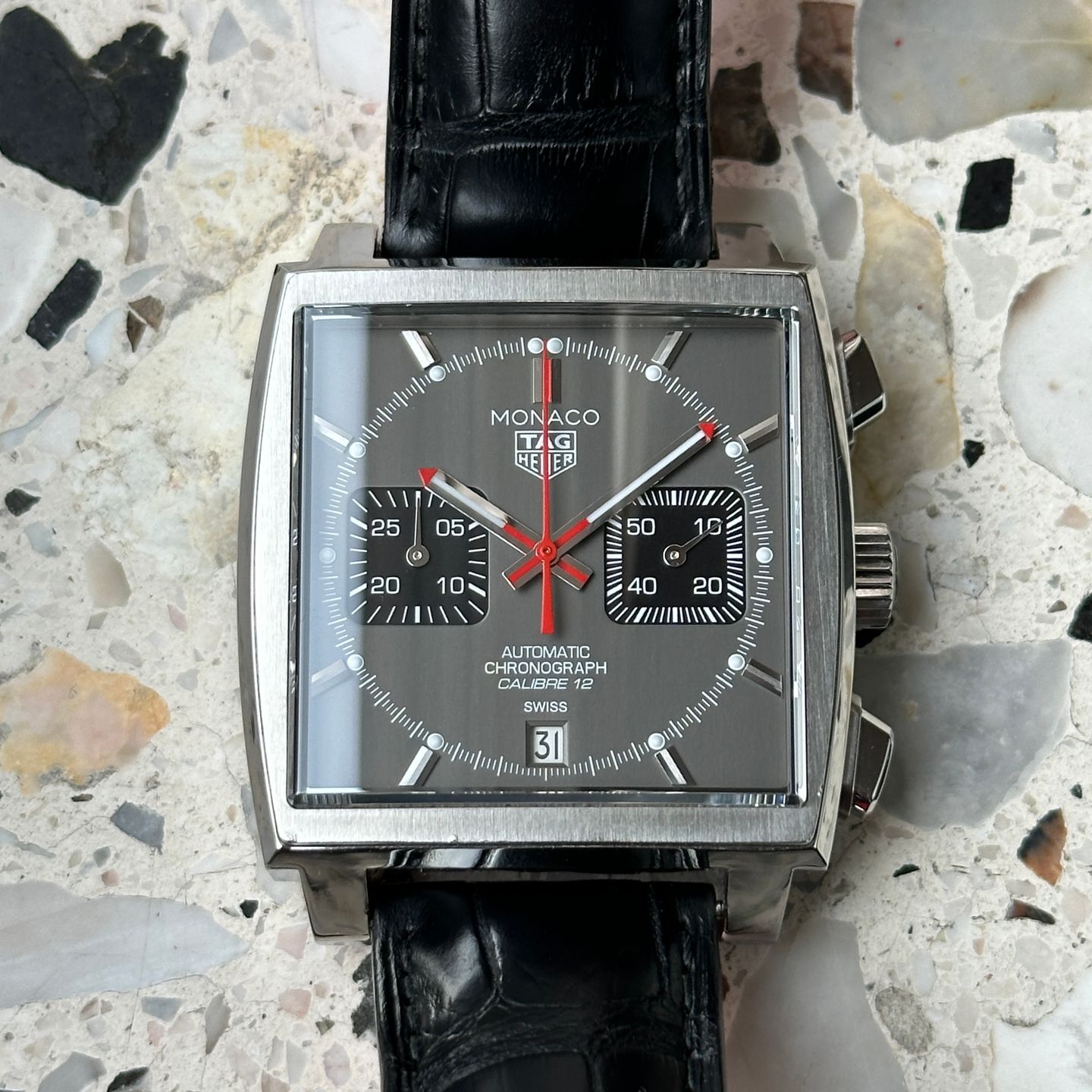 TAG Heuer Monaco CAW211J (2019) - Grey dial 39 mm Steel case (3/8)