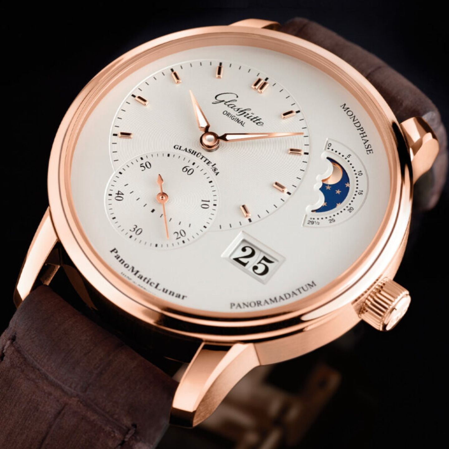 Glashütte Original PanoMaticLunar 1-90-02-45-35-05 (2023) - Zilver wijzerplaat 40mm Roségoud (1/1)