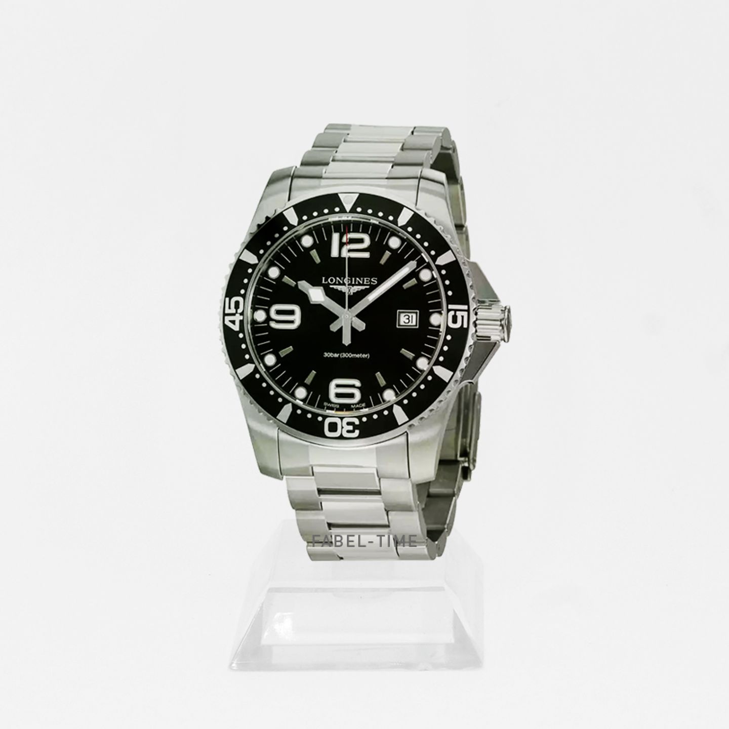 Longines HydroConquest L3.840.4.56.6 (2024) - Zwart wijzerplaat 44mm Staal (1/1)