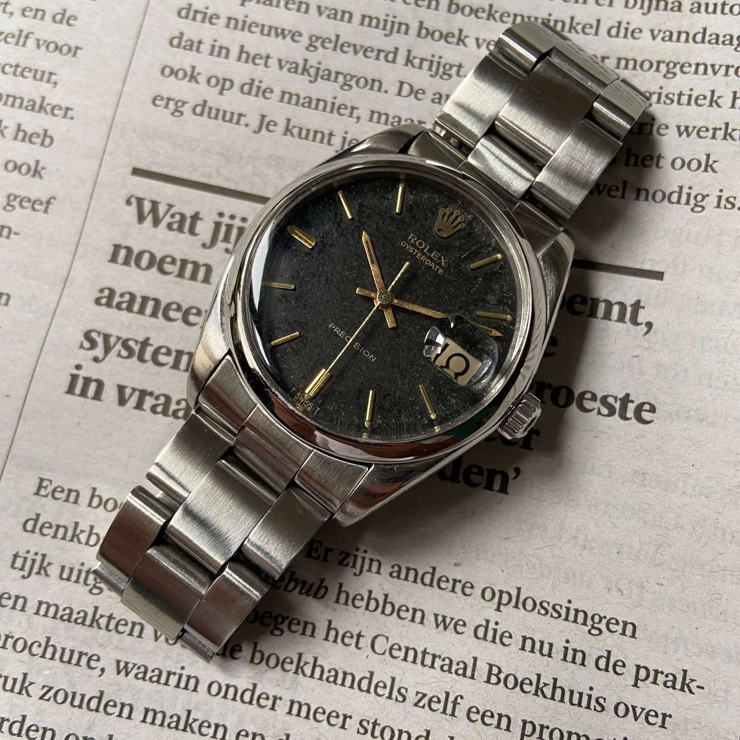 Rolex Oyster Precision 6694 (1965) - Black dial 40 mm Gold/Steel case (2/8)