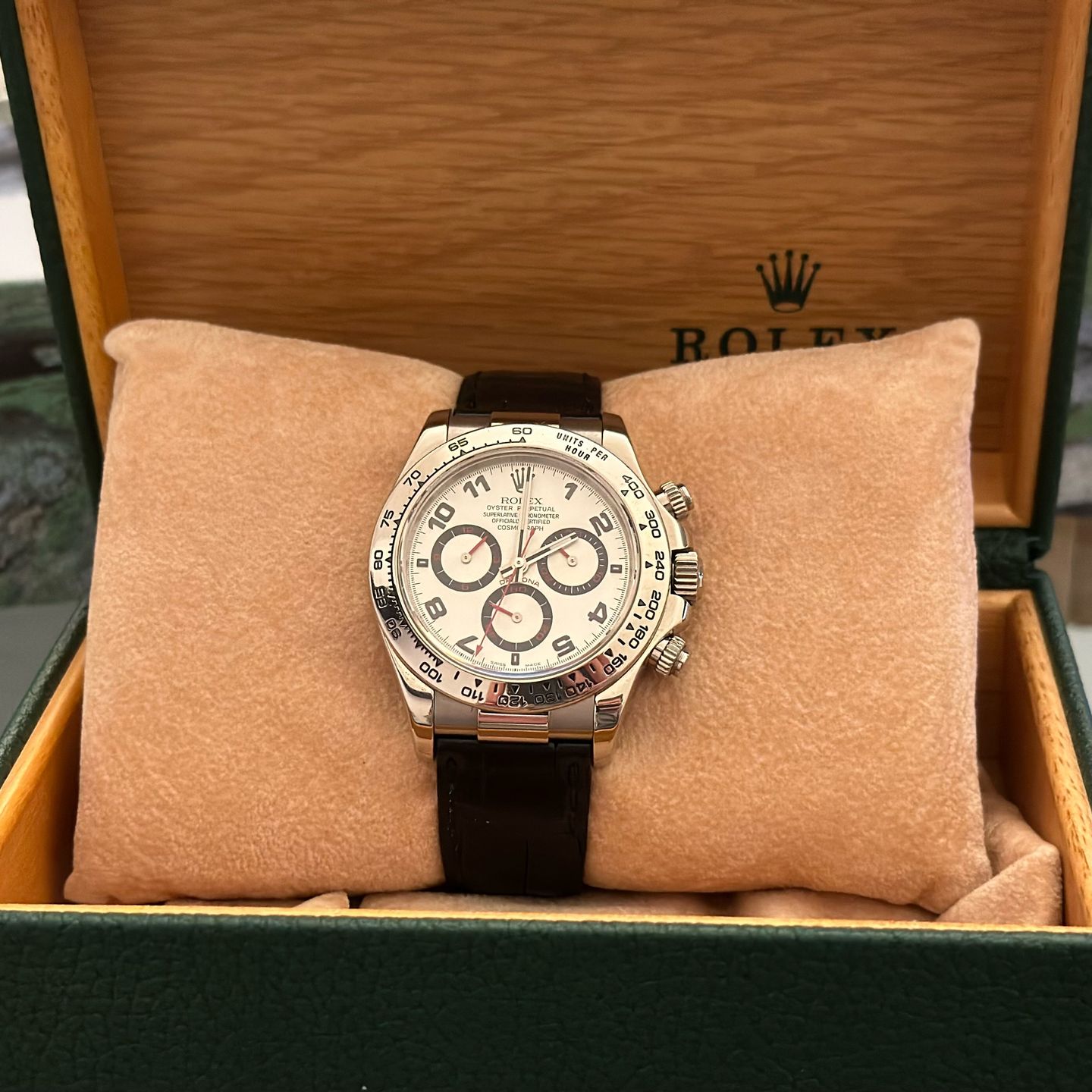 Rolex Daytona 116519 (Unknown (random serial)) - White dial 40 mm White Gold case (1/4)