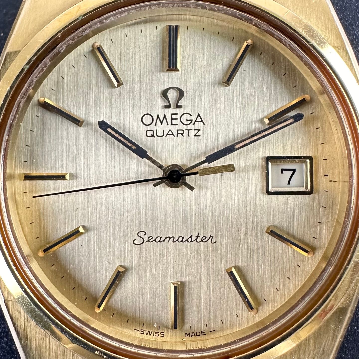 Omega Seamaster 196.0088 (1976) - Champagne wijzerplaat 36mm Goud/Staal (8/8)