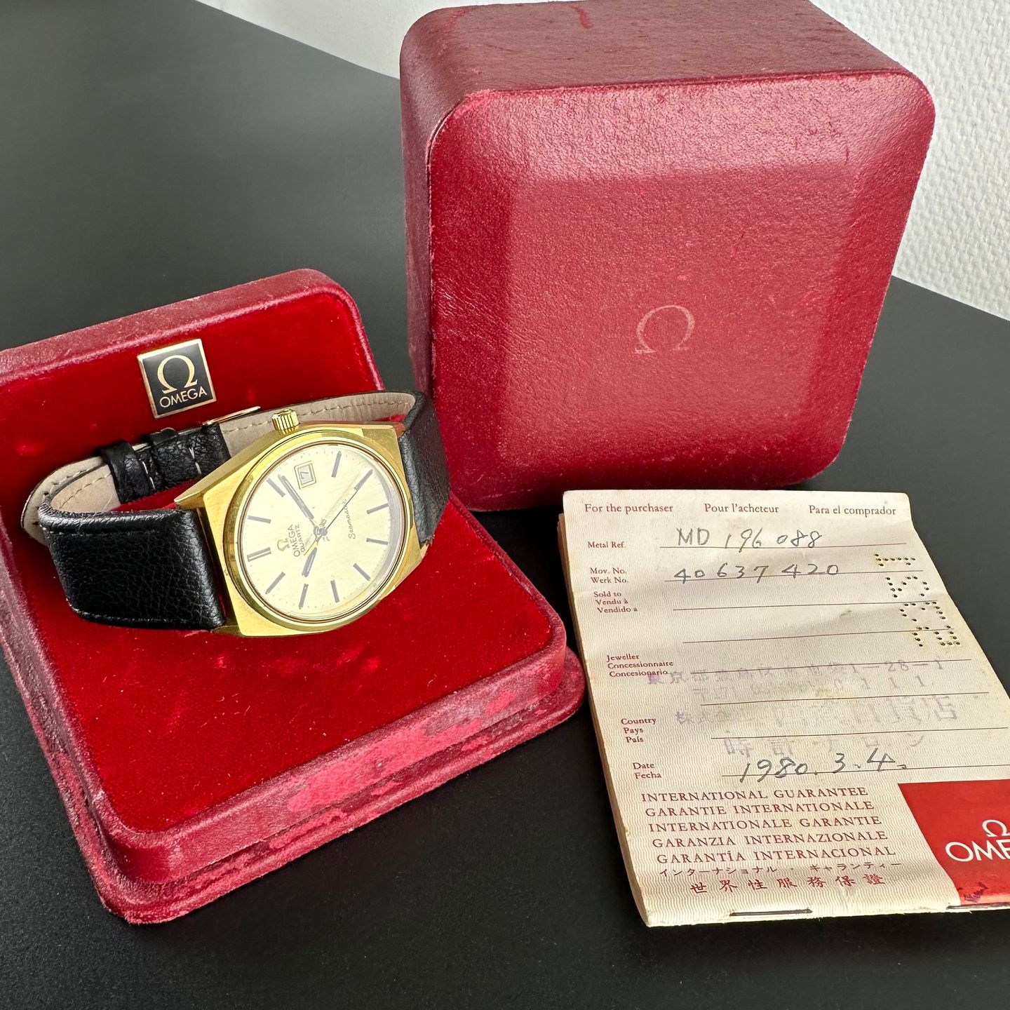 Omega Seamaster 196.0088 (1976) - Champagne wijzerplaat 36mm Goud/Staal (3/8)