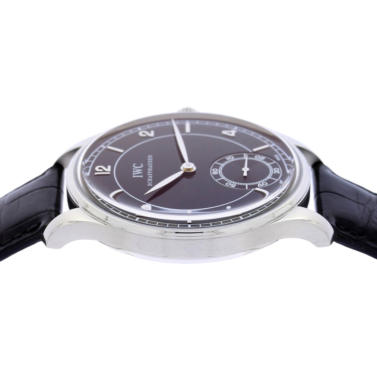 IWC Portuguese Hand-Wound IW544501 (Onbekend (willekeurig serienummer)) - Zwart wijzerplaat 44mm Staal (4/6)