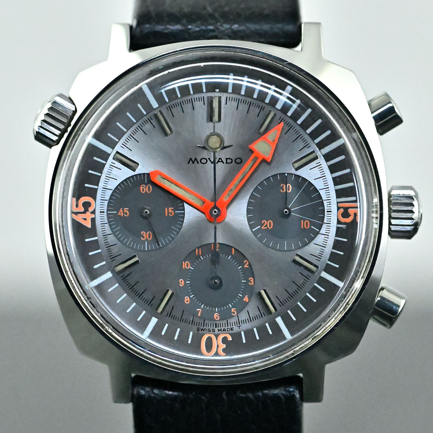 Movado Vintage 206-705-503 (1969) - Grijs wijzerplaat 41mm Staal (6/8)