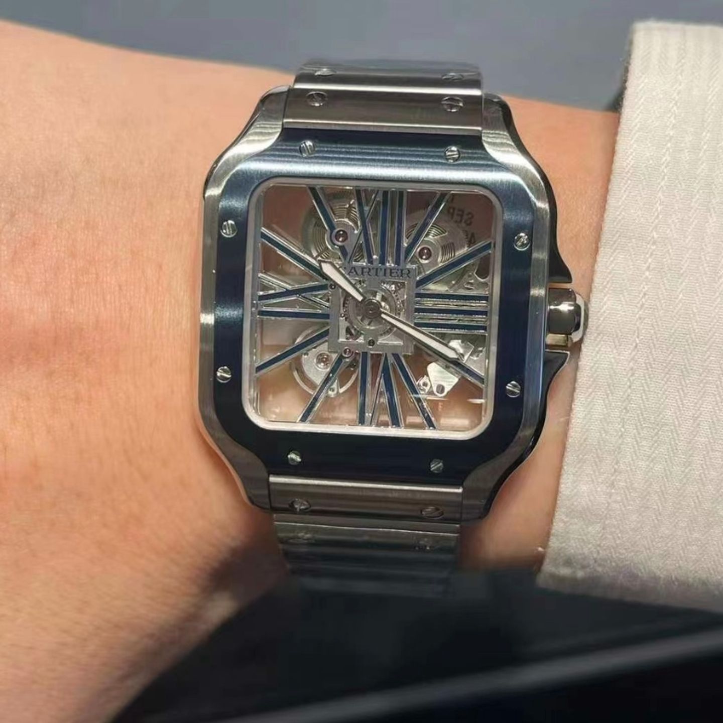 Cartier Santos WHSA0026 (2024) - Transparant wijzerplaat 48mm Staal (1/1)