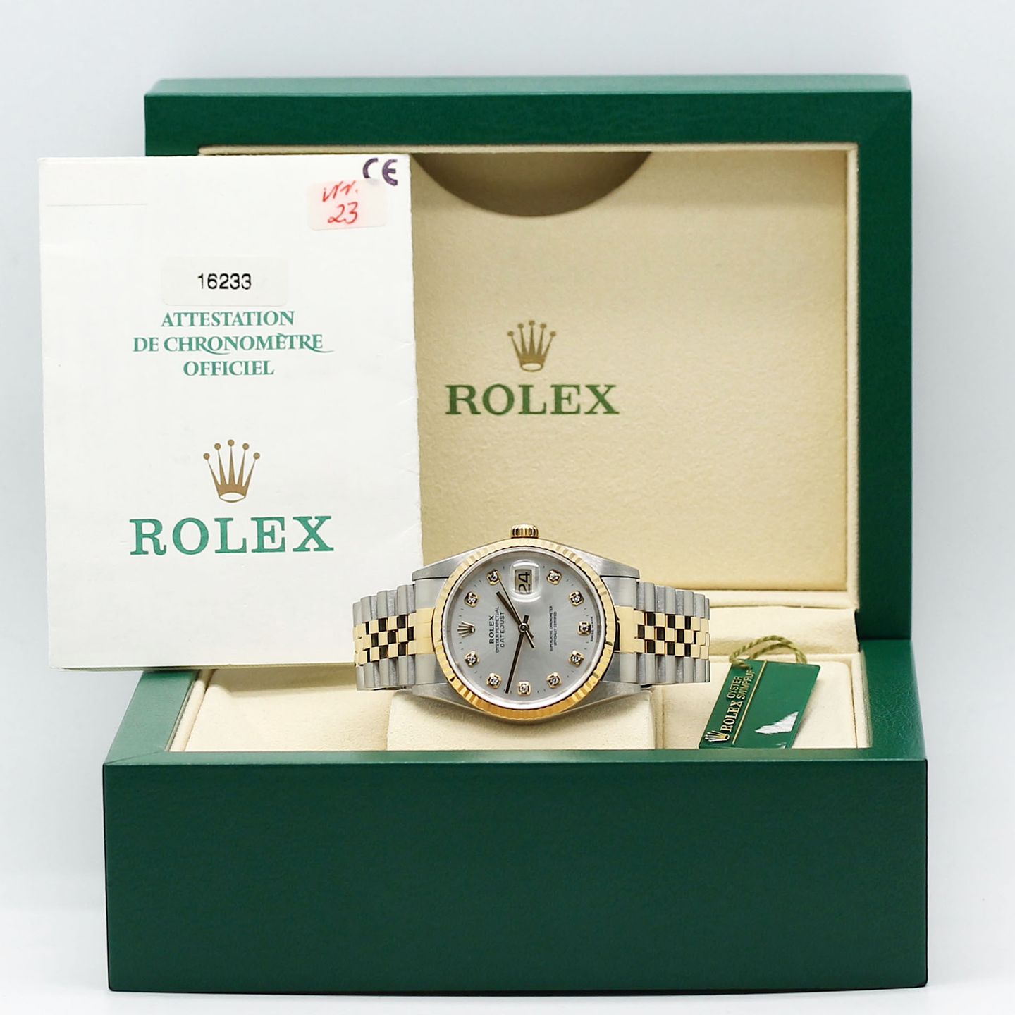 Rolex Datejust 36 16233 (2001) - Silver dial 36 mm Gold/Steel case (1/8)