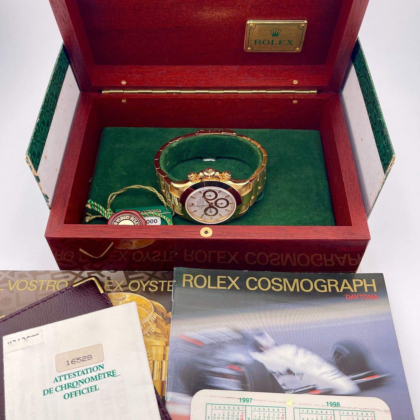 Rolex Daytona 16528 (1998) - Wit wijzerplaat 40mm Geelgoud (5/5)