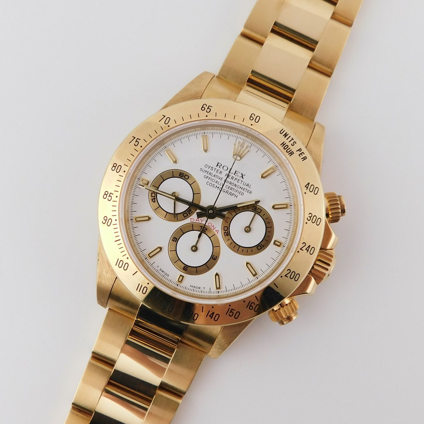 Rolex Daytona 16528 (1998) - Wit wijzerplaat 40mm Geelgoud (1/5)