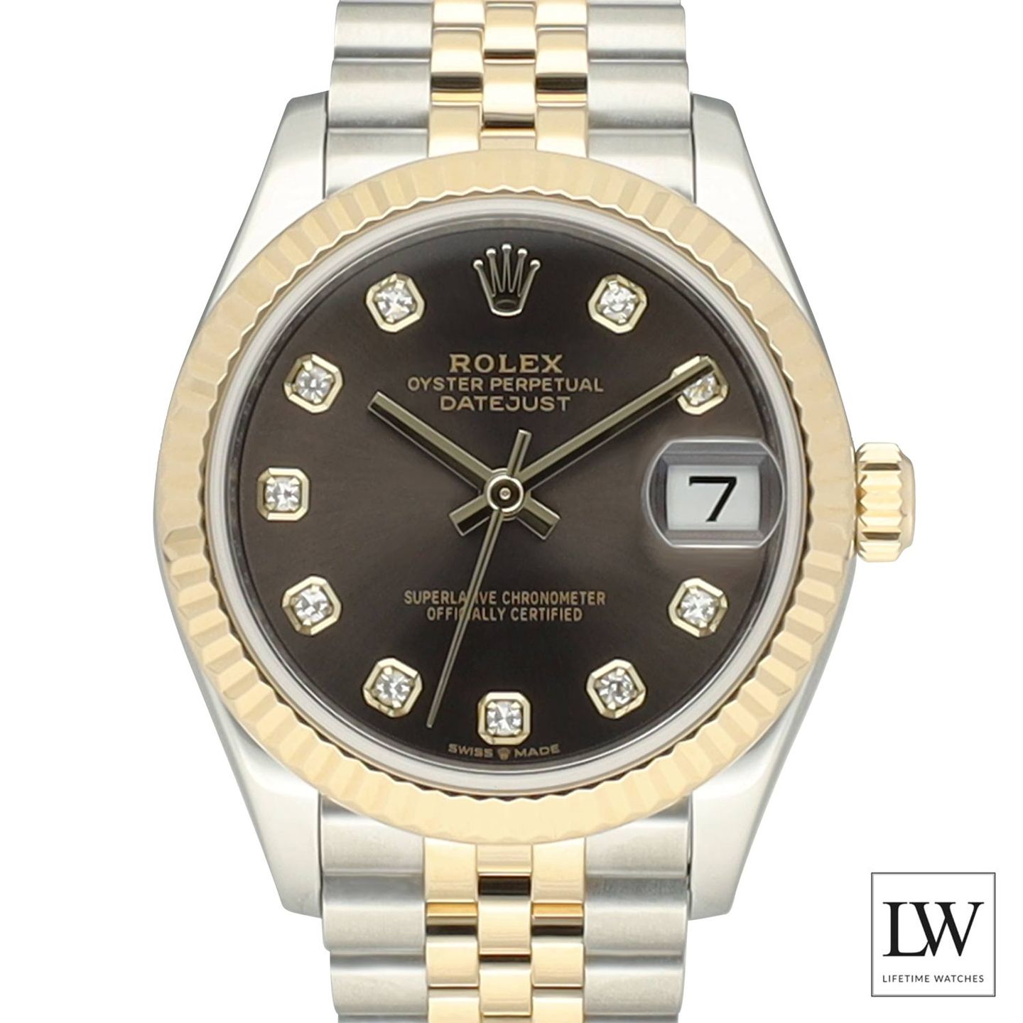 Rolex Datejust 31 278273 (2021) - Grey dial 31 mm Gold/Steel case (2/8)