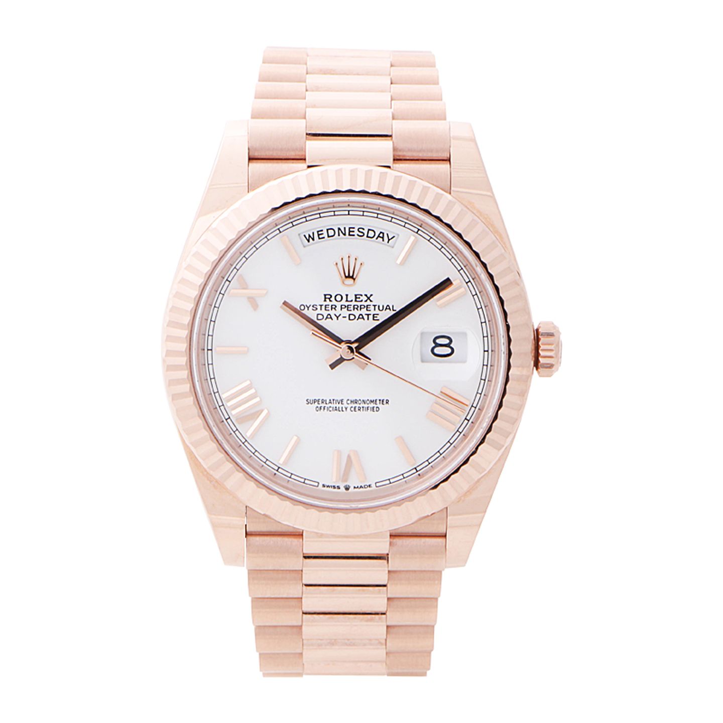 Rolex Day-Date 40 228235 (2021) - White dial 40 mm Rose Gold case (1/4)