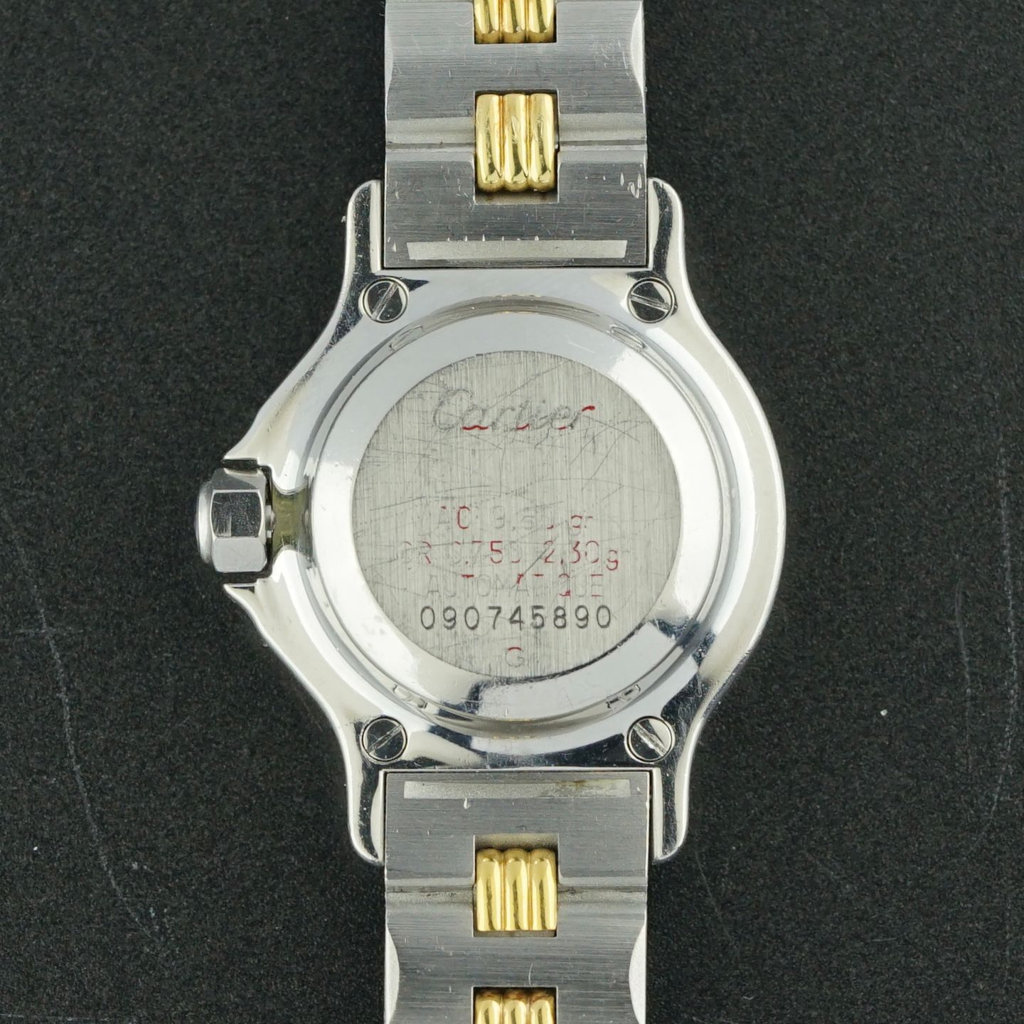 Cartier Santos 0907 (1990) - Wit wijzerplaat 25mm Goud/Staal (4/8)