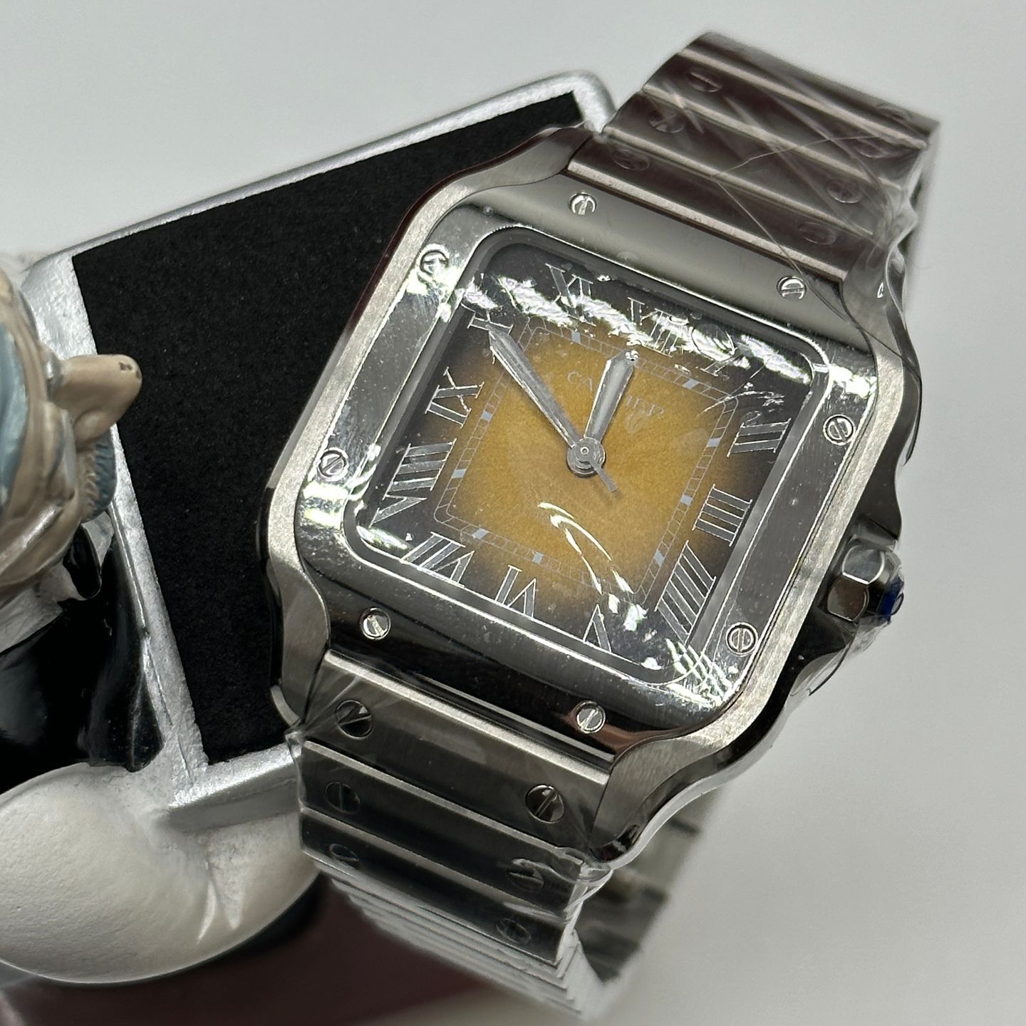 Cartier Santos WSSA0065 (2024) - Bruin wijzerplaat 35mm Staal (1/8)