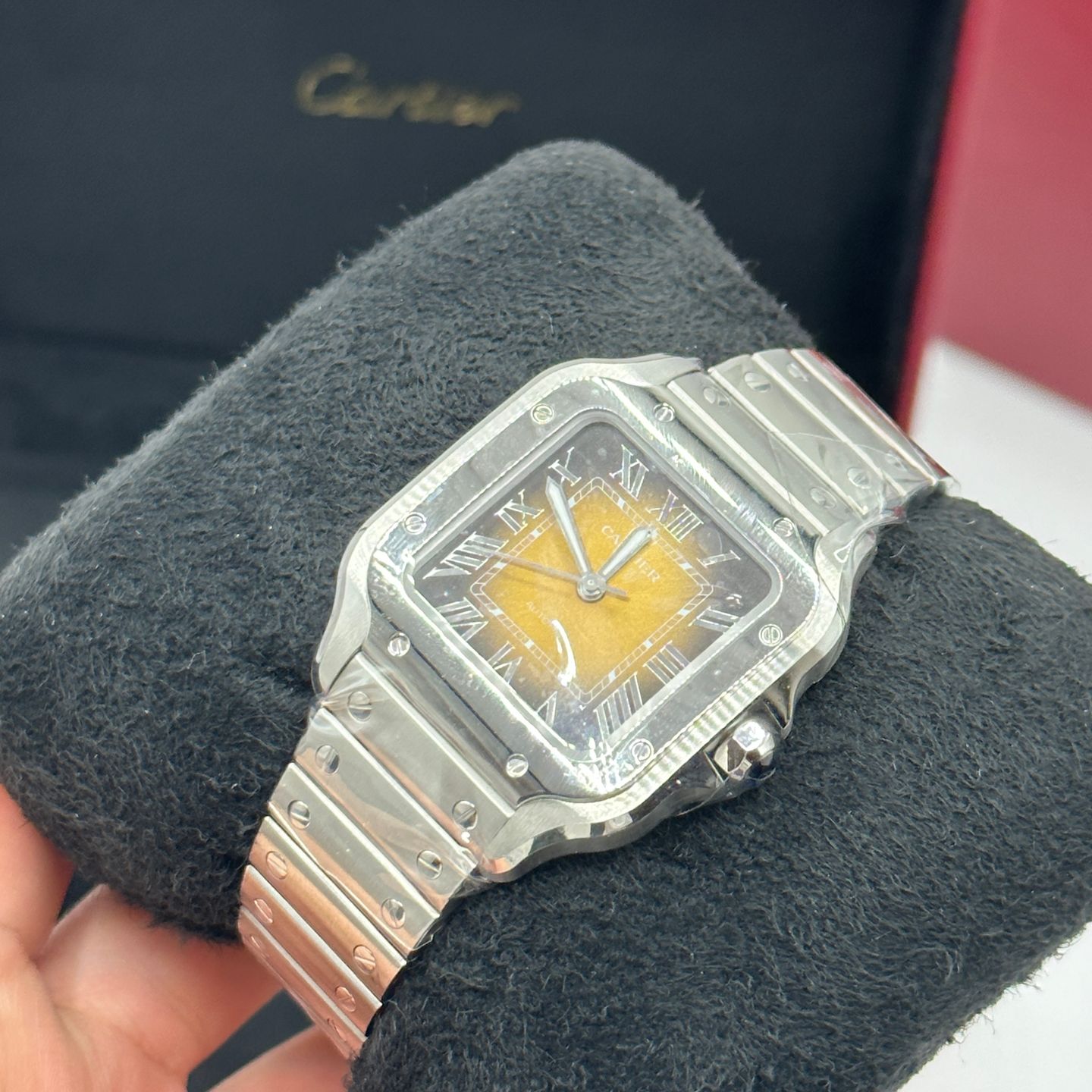 Cartier Santos WSSA0065 (2024) - Bruin wijzerplaat 35mm Staal (3/8)