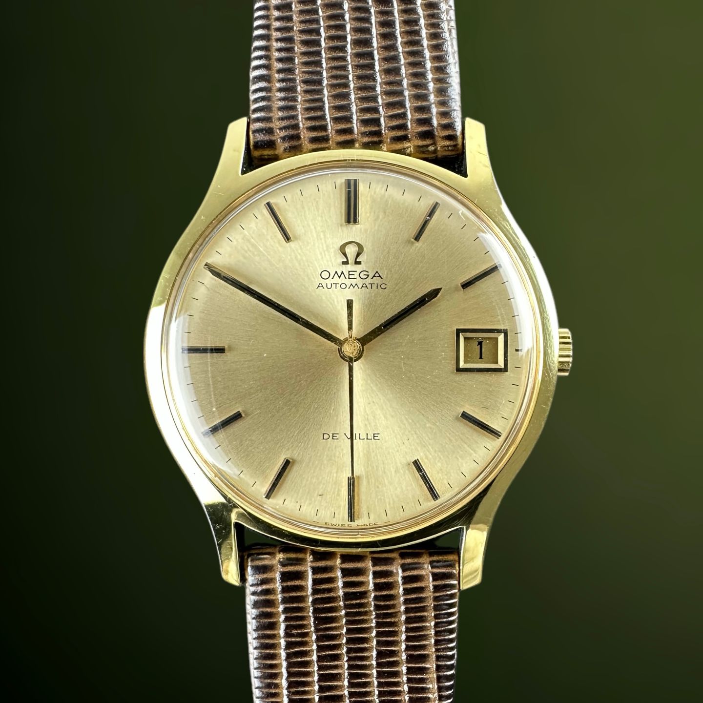 Omega De Ville 162.046 (1970) - Gold dial 33 mm Gold/Steel case (1/8)