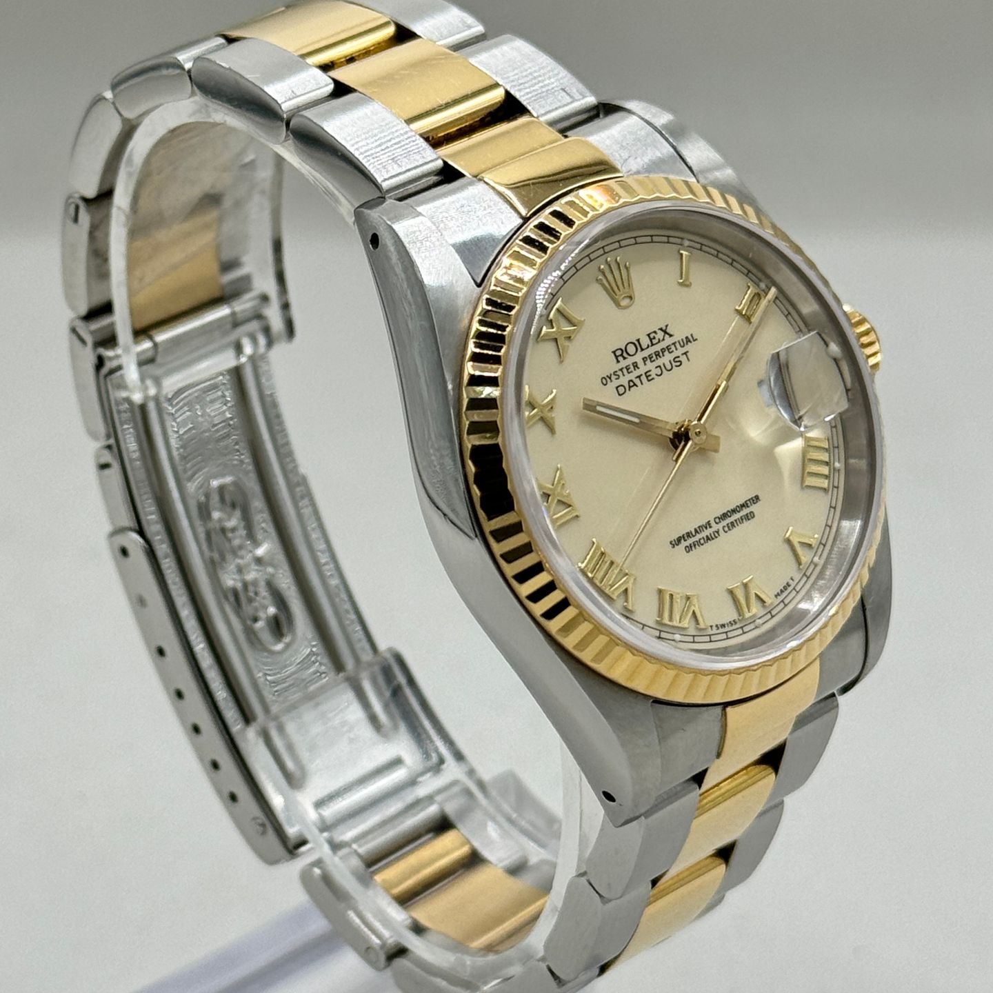 Rolex Datejust 36 16233 (1993) - Brown dial 36 mm Gold/Steel case (3/8)