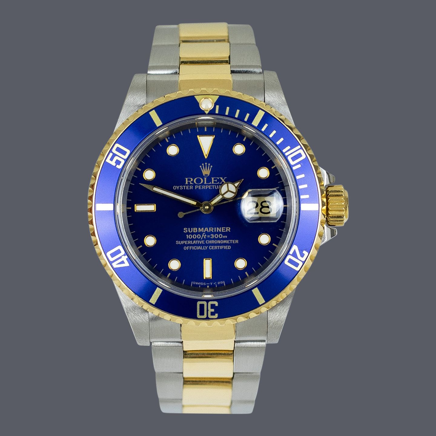 Rolex Submariner Date 16613 (1993) - Blue dial 40 mm Gold/Steel case (1/1)