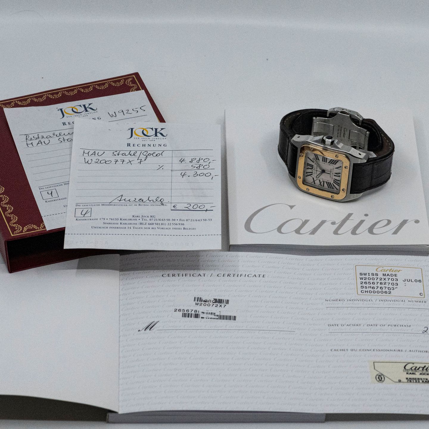 Cartier Santos 100 W20072X7 (2005) - White dial 41 mm Steel case (3/8)