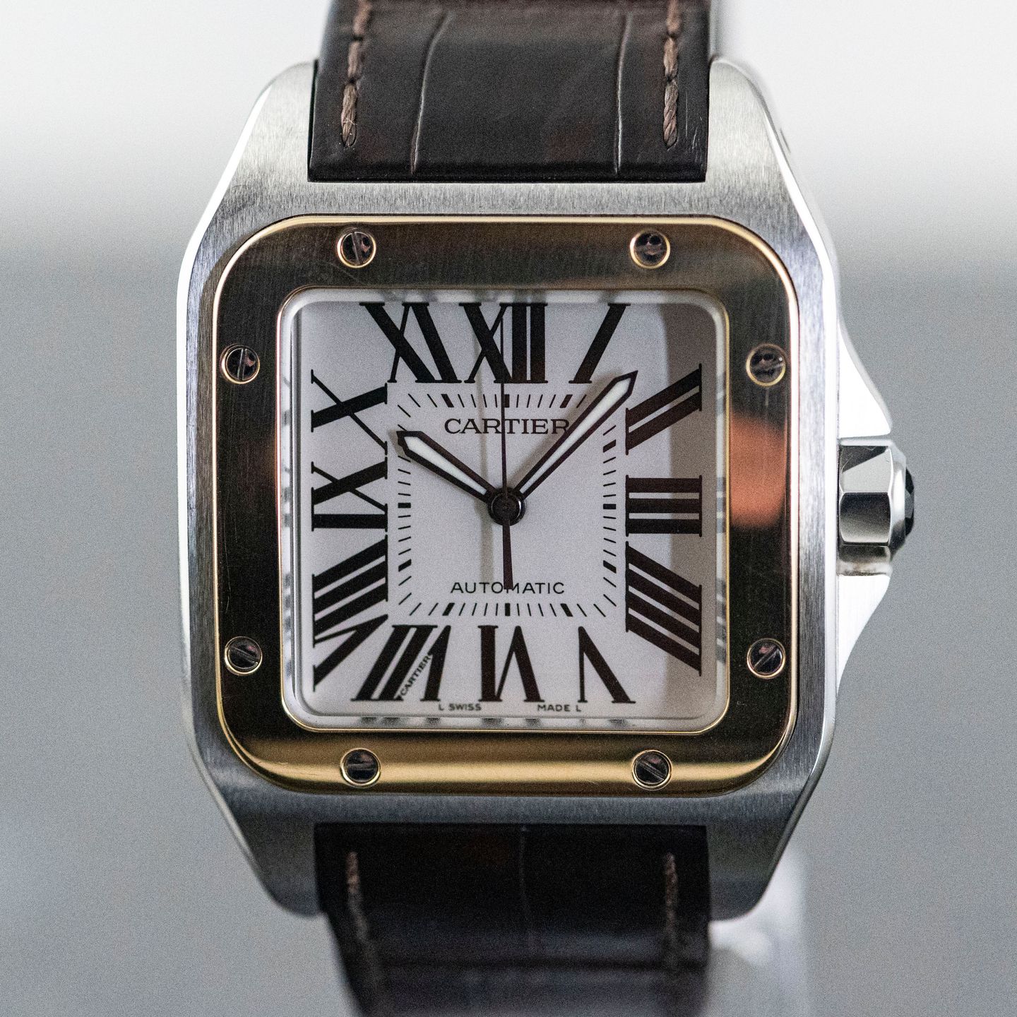 Cartier Santos 100 W20072X7 (2005) - White dial 41 mm Steel case (7/8)